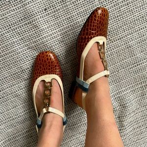Clarks x Orla Kiely square-toe flats